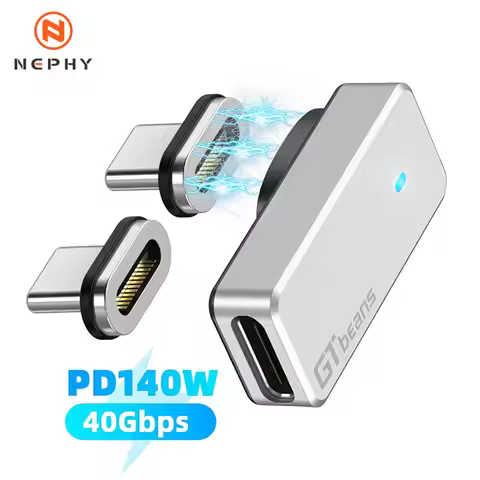 USB C Magnetic Adapter 24pins USBC 4.0 Gen 2 40Gbps Type-C Connector 140w Fast charge Data transfer