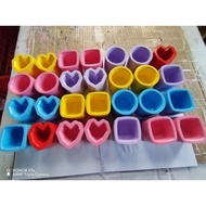 Mini Pots - plaster cement for candle vessel and succulents plants - heart/circle/square