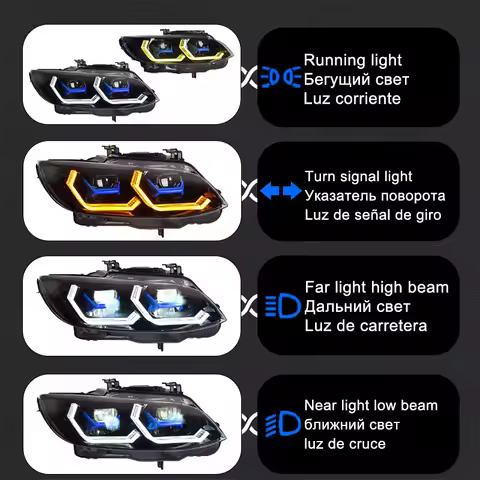 LED Car Headlights for BMW E92 E93 LED 2006-2012 Headlights 330I 335I DRL Turn Signal High Beam Ange
