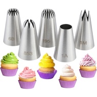 1M 6B Stainless Steel Nozzle Tip for Cake Icing Buttercream Pastry Decoration Baking Tool