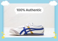 ของแท้ 100%  Onitsuka Tiger MEXICO66 men's and women's casual shoes sports shoes white blue