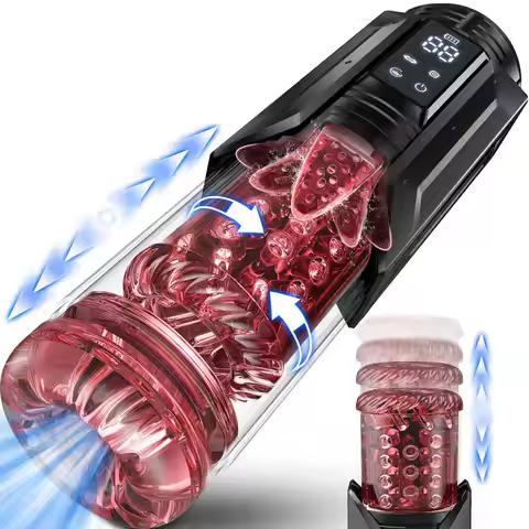 Automatic Male Masturbator Cup Pocket Stroker Realistic Texture Tight Suction Vibrating Massage Rech