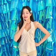 JARINYA เสื้อกล้ามคล้องคอ แต่งลูกไม้ ปัก Jarinya