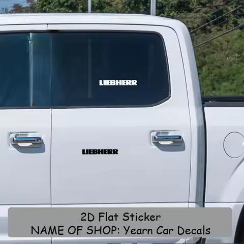 1PC LIEBHERR Name Stickers, Black Font & Concise Eye-Catching White Background Transparent Vinyl Dec