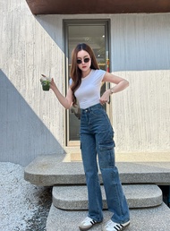 Niyom Jeans : รุ่น B263 กางเกงยีนส์ ทรงกระบอกคาโก้