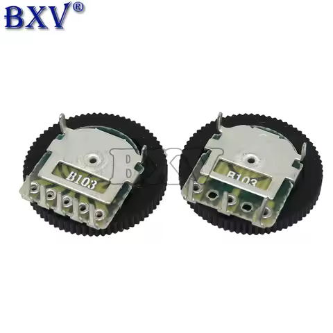 10PCS Double Gear Tuning Potentiometer 3Pin 5Pin B102 B103 B203 B503 B1K B10K B20K B50K 16*2mm Dial 