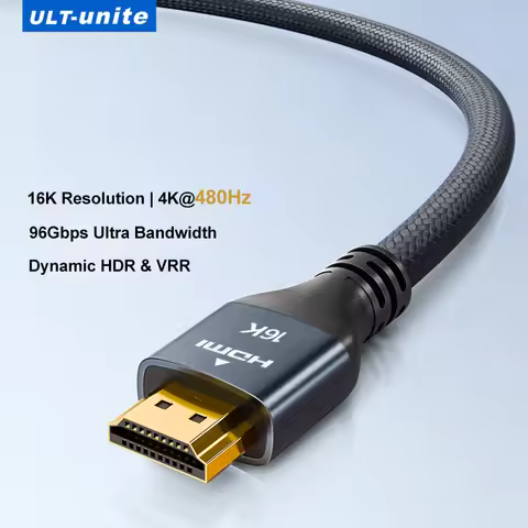 16K HDMI 2.2 Cable 96Gbps Ultra High Speed 8K120Hz 4K480Hz HDMI Cord HDCP 2.3 HDR10 for PS5/Xbox Ser
