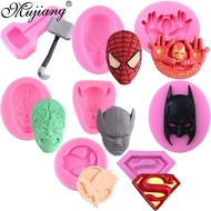 Mujiang Superman Logo Spiderman Batman Silicone Cake Mold DIY Chocolate Candy Moulds Baby Birthday F