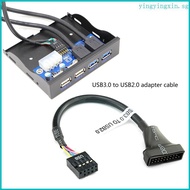 YIN 20Pin 19Pin USB 3 0 Female to 9Pin USB 2 0 Male Motherboard Cable Adapter Cord
