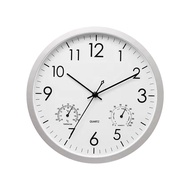 Decorative Round Outdoor Clock with and Hygrometer Large Wall Clock Elegant Retro Silent Clock