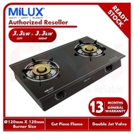 Milux Glass Top Double Copper Burner Gas Cooker / Hob MSG-6160