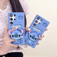 For Samsung Galaxy S24 S23 S22 Ultra S23FE S21 S20FE S21FE Disney Cute Cartoon Anime Stitch Bracket 