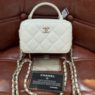 CHANEL 香奈兒 22P mini 手柄相機鏈條包 內有美鏡子 31開有卡