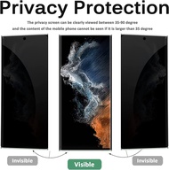 โค๊ทลด11บาท ฟิล์มกระจก นิรภัย กันเสือก กาวยูวี ซัมซุง เอส22 อุุุลตร้า  เอส23อุลตร้า  UV Glue Privacy Tempered Glass For Samsung Galaxy S22 Ultra  S23 Ultra (6.8)