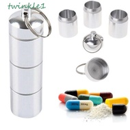 TWINKLE1 Pill Box With Keychain Waterproof Pill Bottle Pill Case Pocket Medicine Storage Medicine Case
