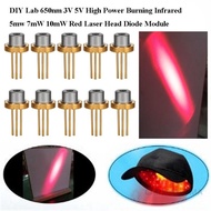 CARAMELOMA DIY High Power Burning Infrared, Lab 650nm 3V 5V Red Laser Head Diode Module, Tripod 5mW 