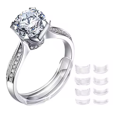 8 Sizes Invisible Clear Ring Size Adjuster Resizer Loose Rings Reducer Ring Sizer Fit Any Rings Jewe