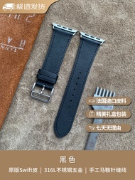 สายนาฬิกาแท้ หนัง เส้น ใช้ได้กับ Apple iWatch11 Herms Apple Watch Ultra3/S10/8/Se3 ทนทาน สายคล้อง สำ