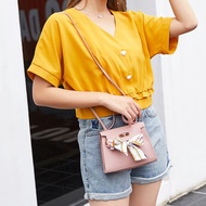 GS Kstyle Silk Ribbon Candy Color Fashion Korea Premium PU Sling Bag Handbag Comel Handbeg Wanita - 