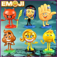 HT 6 Pcs/set Hot Emoji Movie Action Figures Hi-5 Jailbreak Gene Poop Ice Cream Mel Meh Poop Daddy Mo