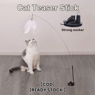 3 Colour Cat Teaser Stick Cat Interactive Toy Teaser Feather Stick Toy with Suction Cup Teaser Cat