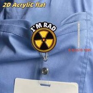 1pc Radiation Retractable Badge Reel - Durable Acrylic Clip, Suitable For Nurses, Office Workers, Me