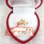 CA235G259G cincin emas anak inisial nama huruf N permata emas kuning