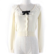 MIUMIU Miu Miu 2021 MMF482 100% 初剪羊毛短長袖針織開襟衫，象牙色，36 碼，義大利製造，正品，女款，成色極佳。