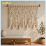 Macrame Door Curtain Layered Fringe Artisanal Fabric Boho Doorway Curtain for Bedroom Window Accent