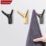 HOTWIND Ox Horn Hook Aluminum Alloy Wall Mounted Hooks Dual Coat Bag Hanger Door Back Kitchen Wardrobe Hooks Bathroom Rack T2Y6