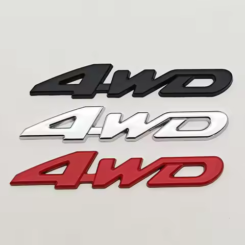 3D Metal Car Logo 4WD Emblem Rear Trunk Fende Side Badge For Toyota Highlander Jeep Honda Hyundai 4W