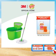 3M™ Scotch-Brite™ T4 Press &amp; Spin Mop Set, 1 pc/pack, For cleaning home floor easily &amp; handsfree