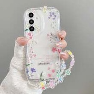 1pc Pink Ditsy Floral Cream Pattern Soft Shell Anti-Drop Cream Shell Asymmetric Shaped Phone Case Su