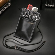 สุทธิสีแดงกรรไกรกระเป๋าหนังมืออาชีพช่างทำผม Messenger เอวกระเป๋าบุคลิกภาพสร้างสรรค์อินเทรนด์ตัดแต่งท