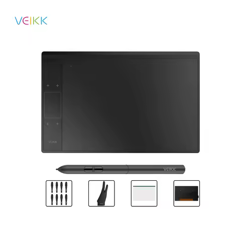 VEIKK A30 Graphics Tablet Remote Office&Education 10x6 inch Large Active Area Support Android Mac Li