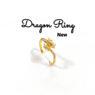 Wing Sing Cincin Naga Dragon Emas  Fesyen Padu Emas 916