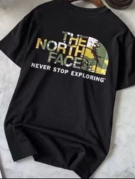外國預訂 the north face 迷彩 logo tee