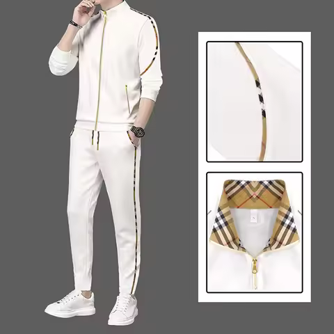Men's Casual Suit Stand Collar Cardigan Long Zipper Sports Sweatshirt Sweatpants Set Luxury brand Ge