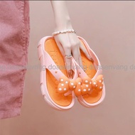 Dép Cao Gót Nữ Quai Ngang nơ xếp Đế Vuông Cao 7p Hot Trendding Sang Đẹp Dễ Mang Dễ Phối Đồ