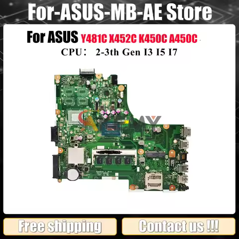X450CA Laptop Motherboard For ASUS VivoBook K450C X450C X450CP X450CC X452C Y481C X450CL A450C Mainb