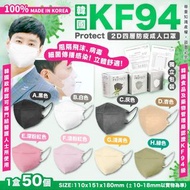 韓國🇰🇷 (3月團) Protect 2D口罩四層KF94防疫成人口罩 (1盒50個,獨立包裝)
