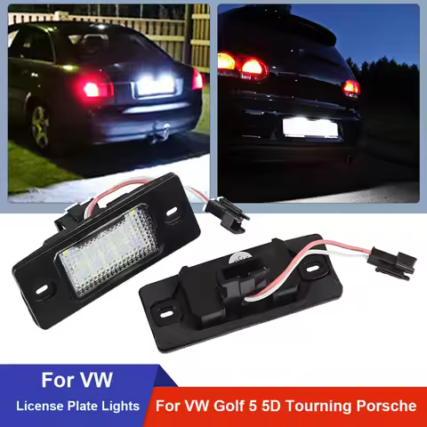 LED License Plate Lights Canbus Error Free 1J5943021D 1J5943021A Waterproof License Lamp For VW Golf