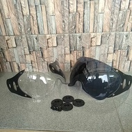 Hbc Pilot Cakil Helmet Glass Plus Ring || Clear and Smoke Retro Helmet Visor