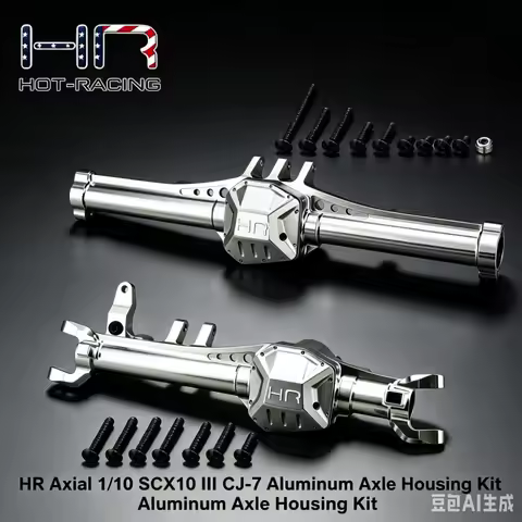 HR Aluminum Alloy Front and Rear Axle Housing Kit for Axial 1/10 SCX10III CJ-7 Remote Control Model 