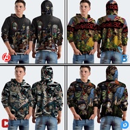 Gorillaz Hoodie Jumper Pullover Fullprint Polyester Jersey Material