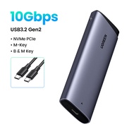 UGREEN 10Gbps Dual Protocol M.2 NVME and SATA SSD Case USB3.2 Gen2 Compatible with M.2 M-Key(NVME)/M