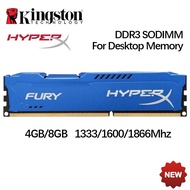 Kingston HyperX Fury DDR3 RAM 8GB 4GB DDR3 1333MHZ 1600MHz 186mhz Desktop for Memory PC RAM 240Pin