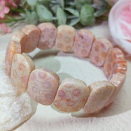 點點草莓 * 粉紅 小花 天然 珊瑚玉 手排 手環客製化禮物