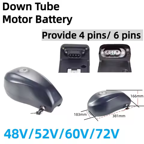 Hign Capacity Tank Electric Bike Battery 48V 30Ah 35Ah 52V 25Ah 30Ah 60V 25Ah 72V 20Ah for Down Tube