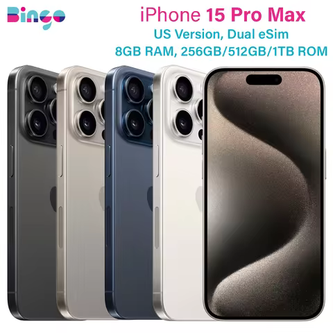 iPhone 15 Pro Max A2849 256GB 512GB 1TB 8GB 6.7" Genuine Super Retina XDR OLED Face ID 48MP A17 Dual